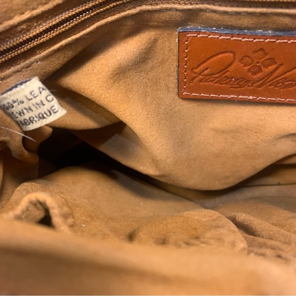 Patricia Nash Avellino Cognac Leather Saddle Satchel Tan Crossbody Bag - Picture 12 of 16